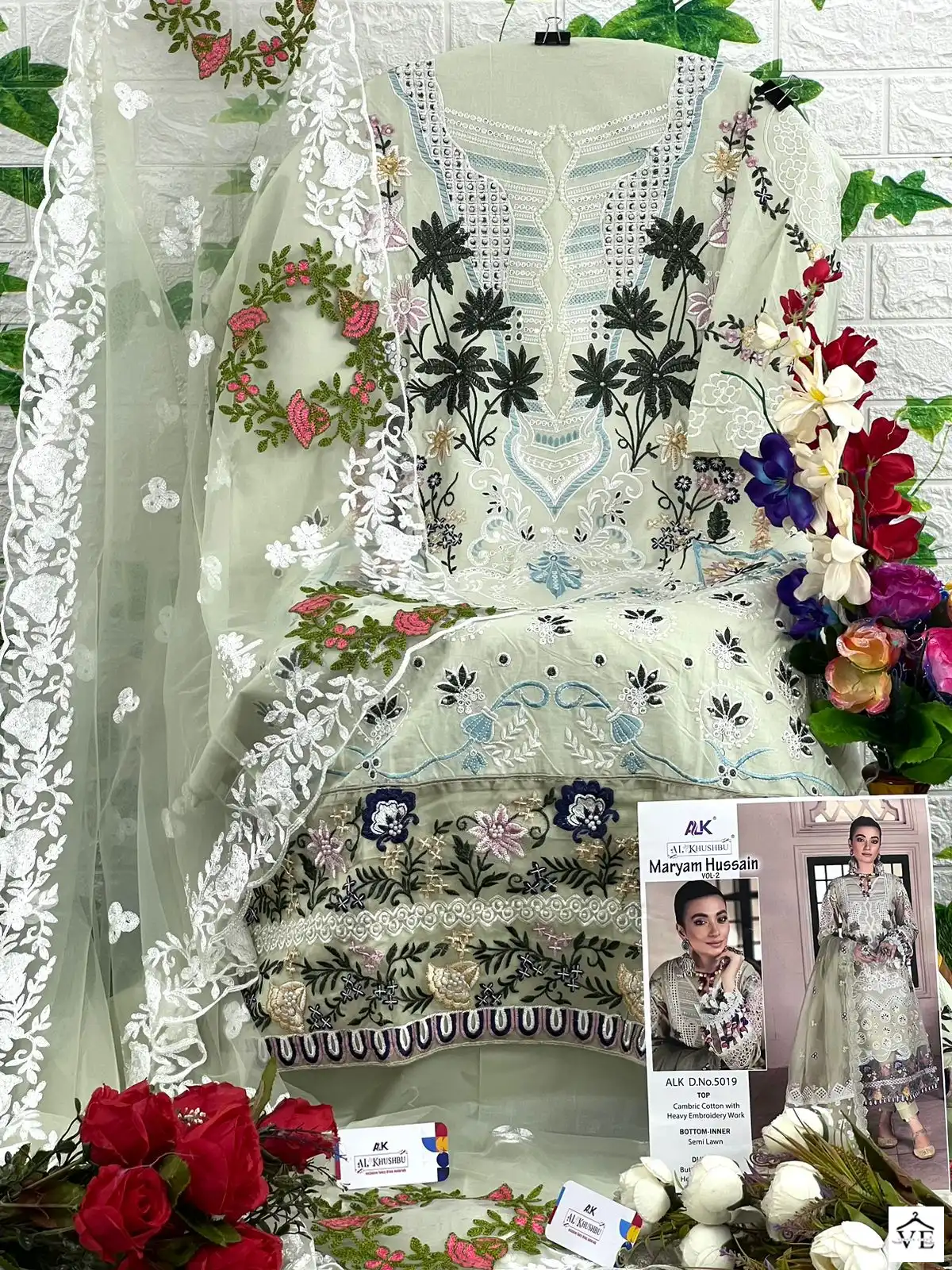 Al_Khushbu Hussain Vol 2 Pure Cambric Cotton Wholesale Pakistani Salwar Suit Catalog — Wholesale Salwar Suits, MPA wholesale from Surat — view 3