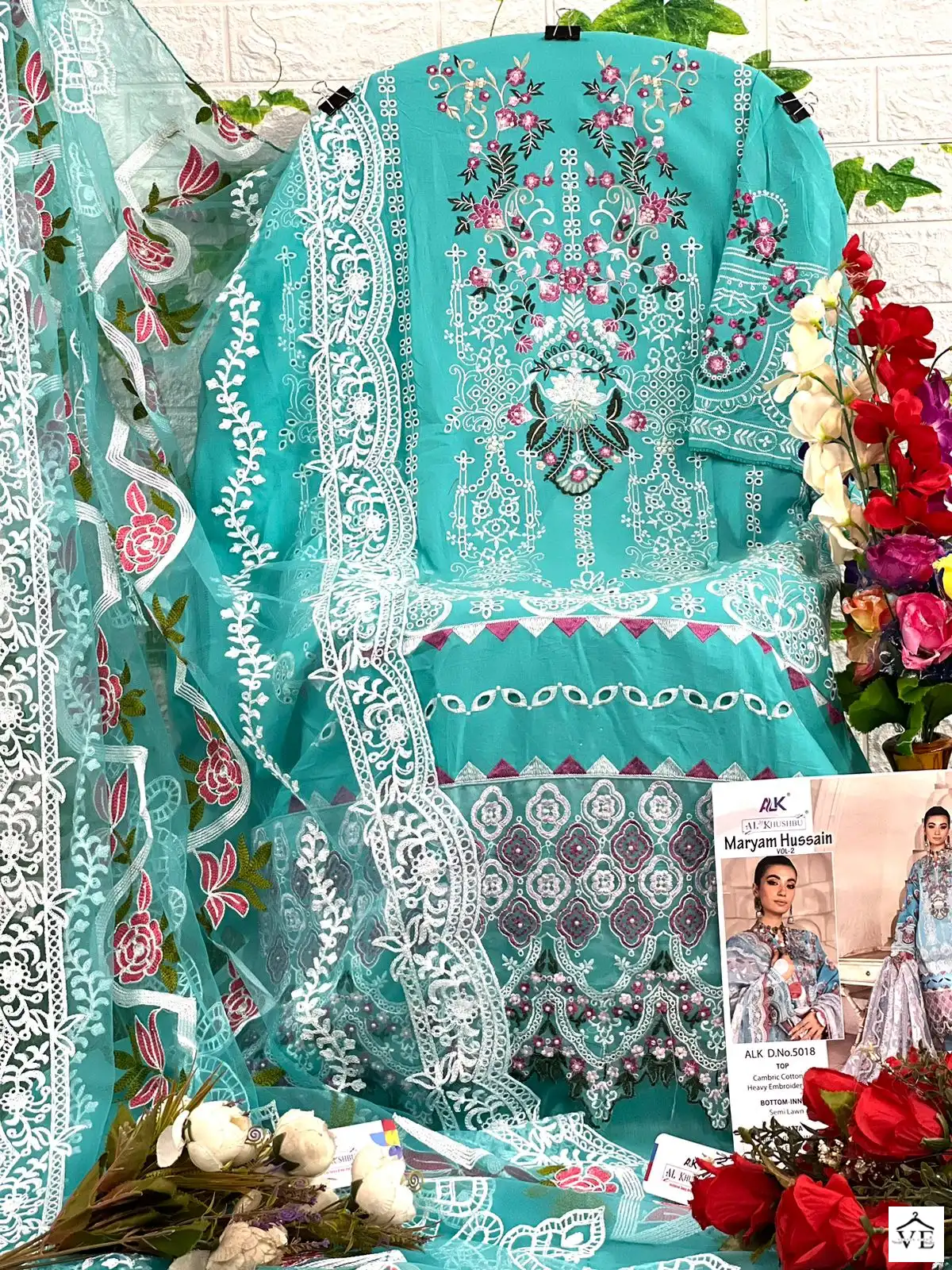 Al_Khushbu Hussain Vol 2 Pure Cambric Cotton Wholesale Pakistani Salwar Suit Catalog — Wholesale Salwar Suits, MPA wholesale from Surat — view 5