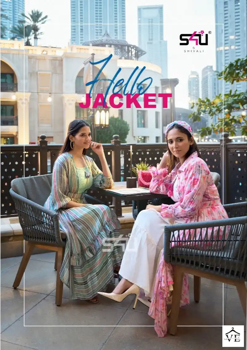 S4U Hello Jacket Vol.09 Textured Georgette Wholesale Long Gown Catalog — Wholesale Kurtis, MPA wholesale from Surat - Gallery Image 5