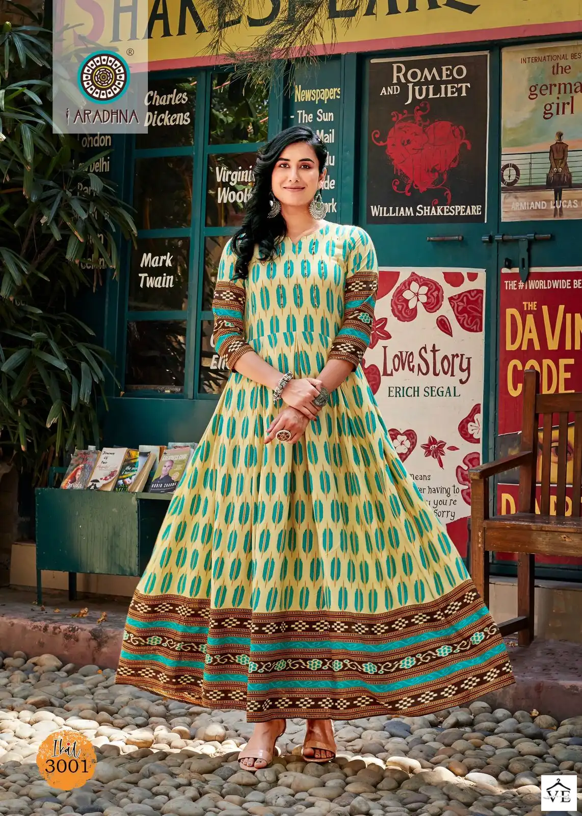 Aradhna Ikat Vol 3 Rayon 14 Kg Wholesale Long Gown Catalog — Wholesale Kurtis, MPA wholesale from Surat - Gallery Image 2