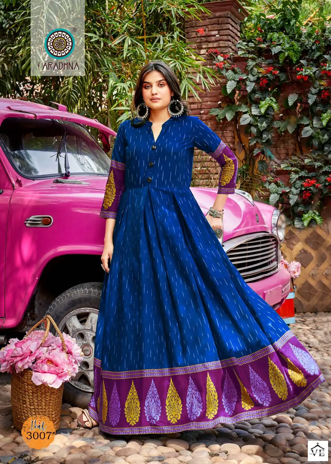 Aradhna Ikat Vol 3 Rayon 14 Kg Wholesale Long Gown Catalog — Wholesale Kurtis, MPA wholesale from Surat - Gallery Image 6