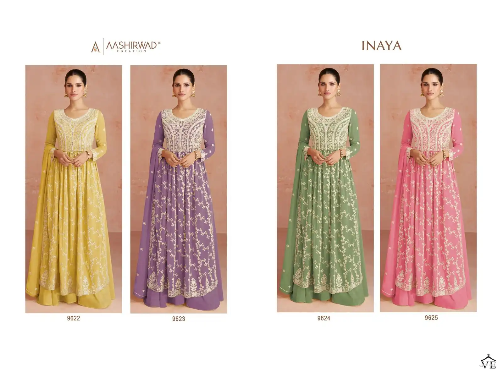 Aashirwad Inaya Real Georgette Wholesale Designer Readymade Salwar Suit Catalog — Wholesale Salwar Suits, Aashirwad Creation wholesale from Surat — view 5
