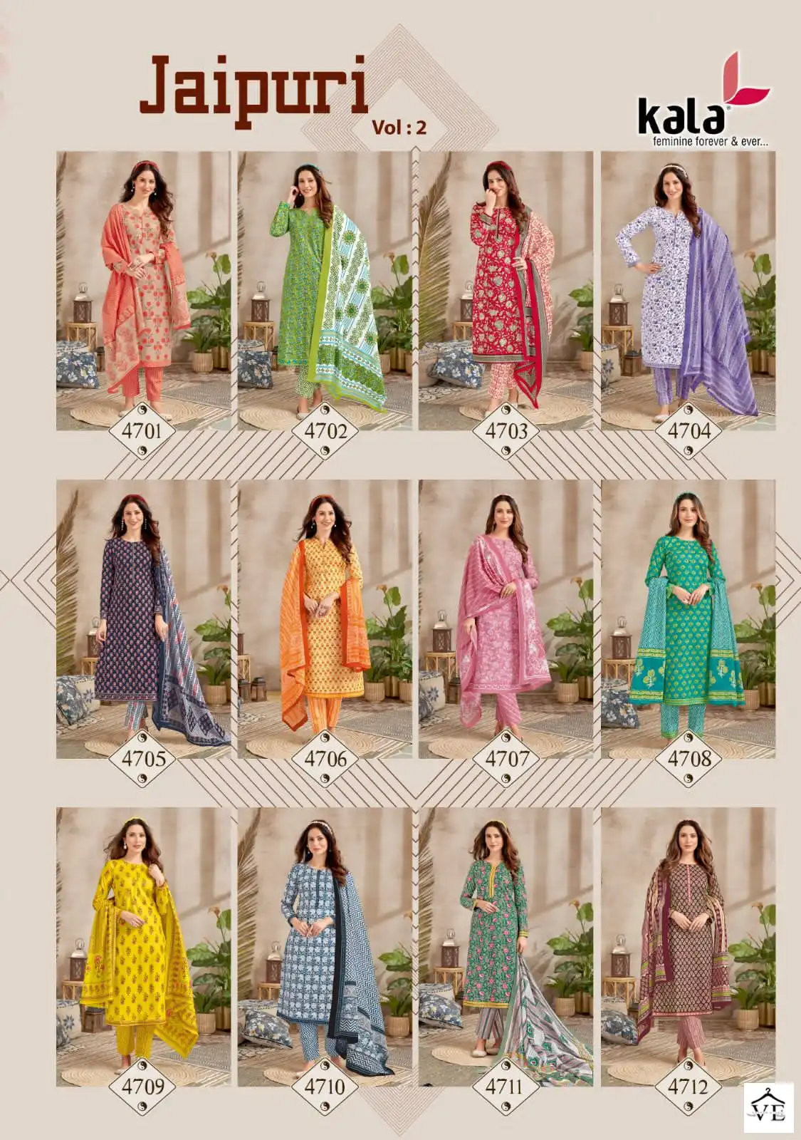 Kala Fashion Jaipuri Vol 2 Cotton Printed Wholesale Salwar Suits  Catalog — Wholesale Salwar Suits, MPA wholesale from Surat — view 11