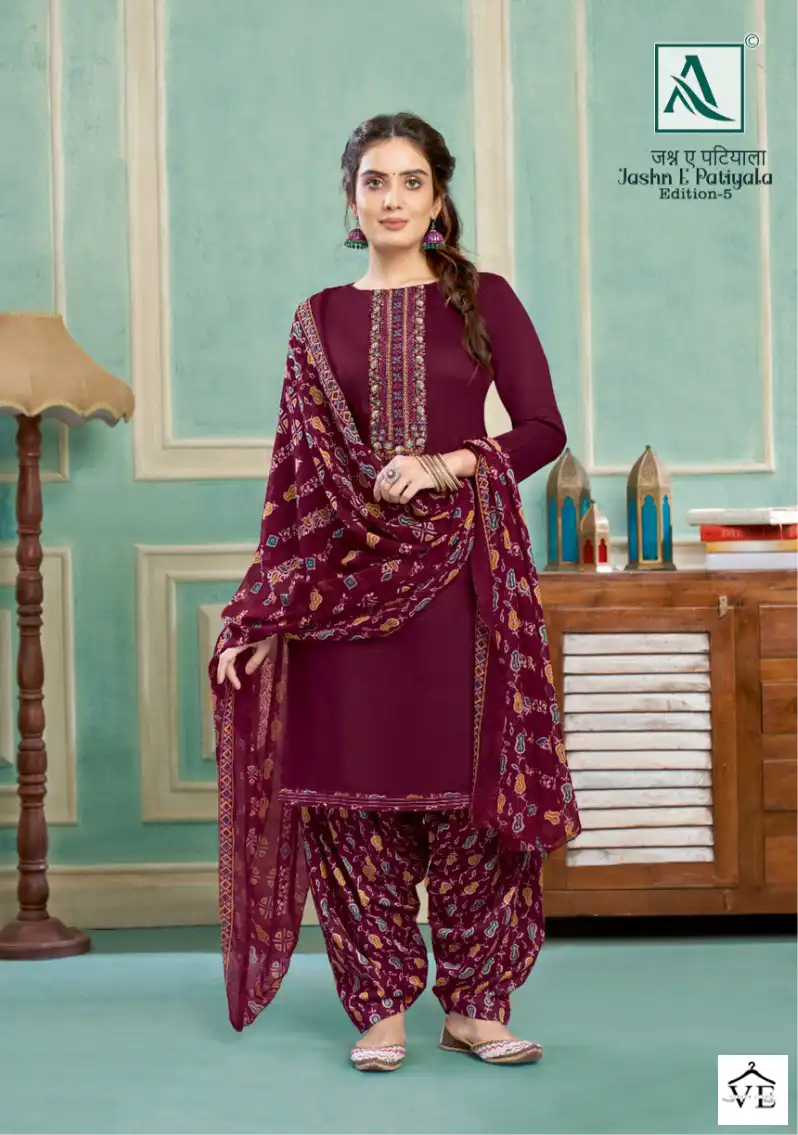 Alok Suits Jashn E Patiyala Edition Vol 5 Jam Cotton Wholesale Salwar Suit Catalog — Wholesale Salwar Suits, MPA wholesale from Surat - Gallery Image 4