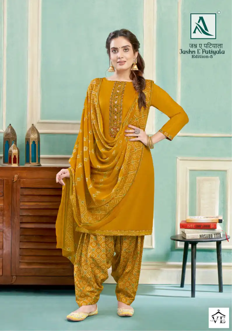 Alok Suits Jashn E Patiyala Edition Vol 5 Jam Cotton Wholesale Salwar Suit Catalog — Wholesale Salwar Suits, MPA wholesale from Surat - Gallery Image 6
