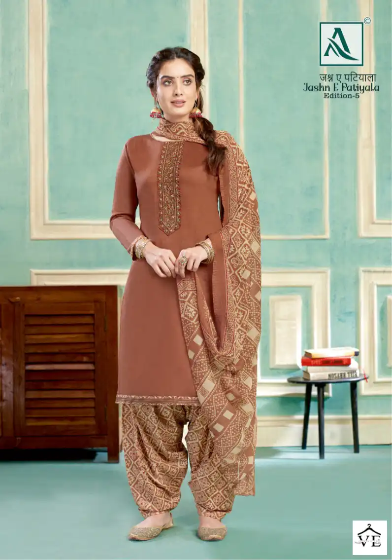 Alok Suits Jashn E Patiyala Edition Vol 5 Jam Cotton Wholesale Salwar Suit Catalog — Wholesale Salwar Suits, MPA wholesale from Surat - Gallery Image 7