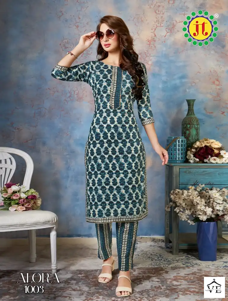 JT Alora Pure Cotton Wholesale Kurti Pant Catalog — Wholesale Kurtis, MPA wholesale from Surat - Gallery Image 2