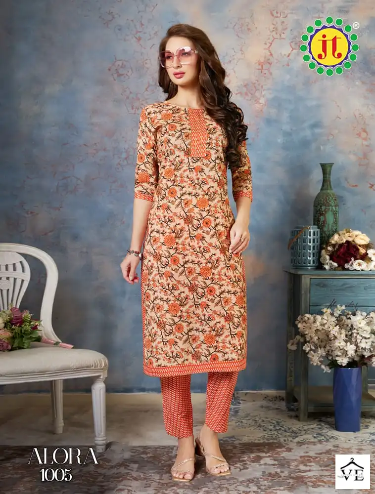 JT Alora Pure Cotton Wholesale Kurti Pant Catalog — Wholesale Kurtis, MPA wholesale from Surat - Gallery Image 4