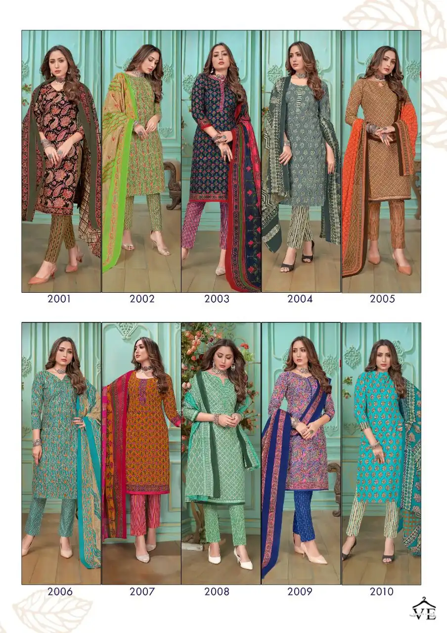Vardan Ethnic Prisha Vol 2 Pure Cotton Wholesale Salwar Suit Catalog — Wholesale Salwar Suits, MPA wholesale from Surat — view 11