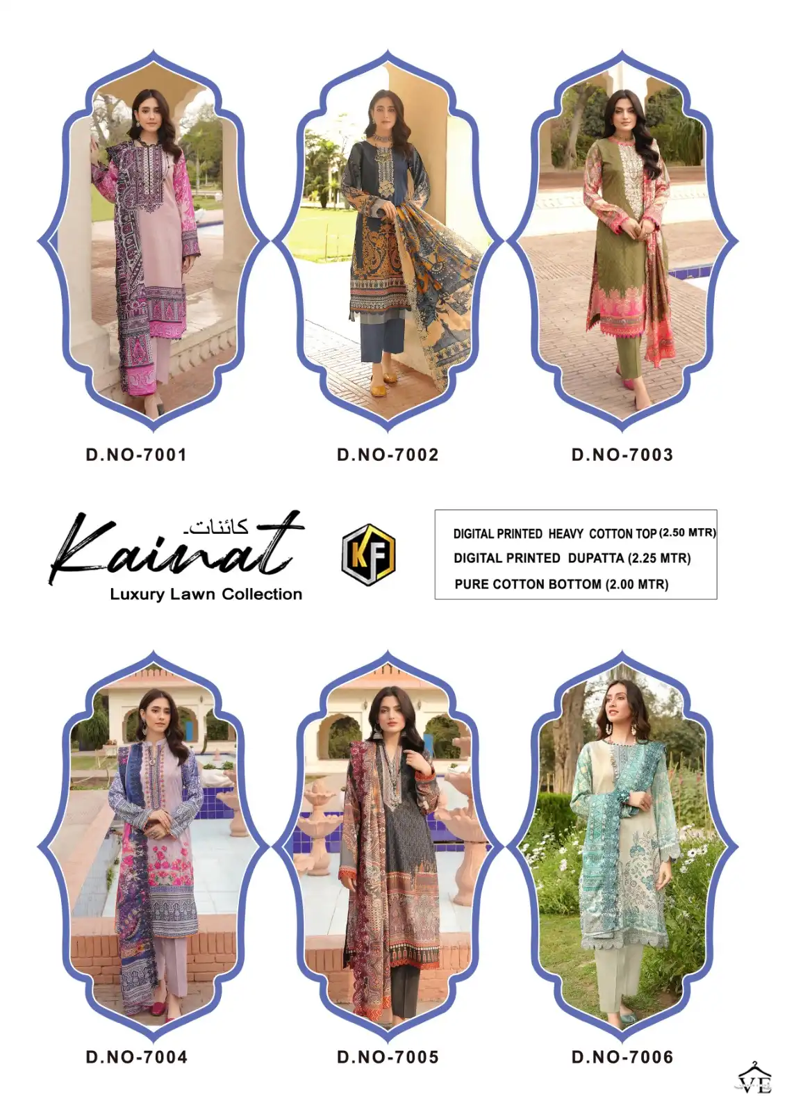 Keval Fab Kainat Vol 7 Heavy Lawn Cotton Wholesale Pakistani Salwar Suit Catalog — Wholesale Salwar Suits, MPA wholesale from Surat — view 7