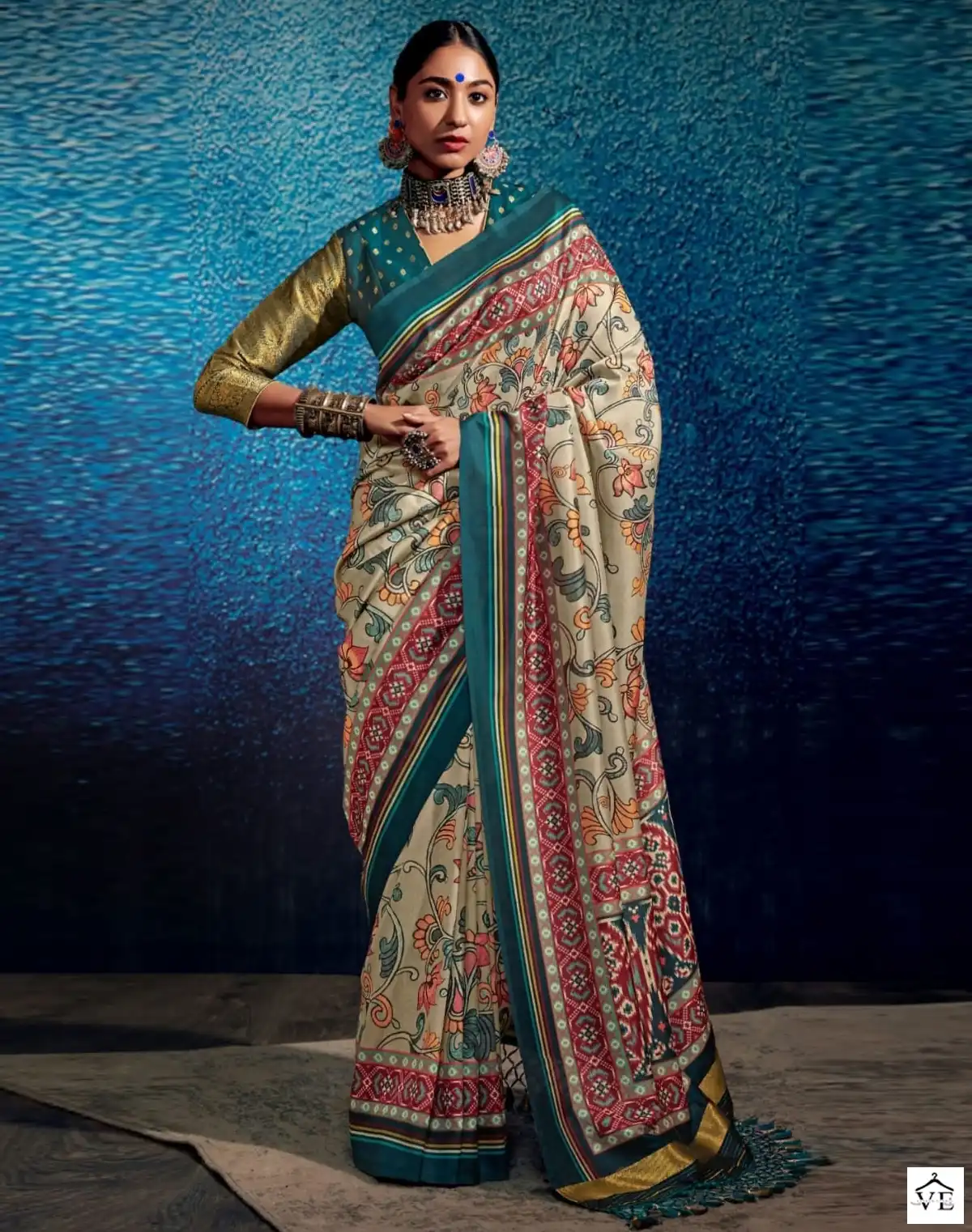 Kimora Kalam X Patola Tussar Silk Wholesale Sarees Catalog — Wholesale Sarees, MPA wholesale from Surat — view 1