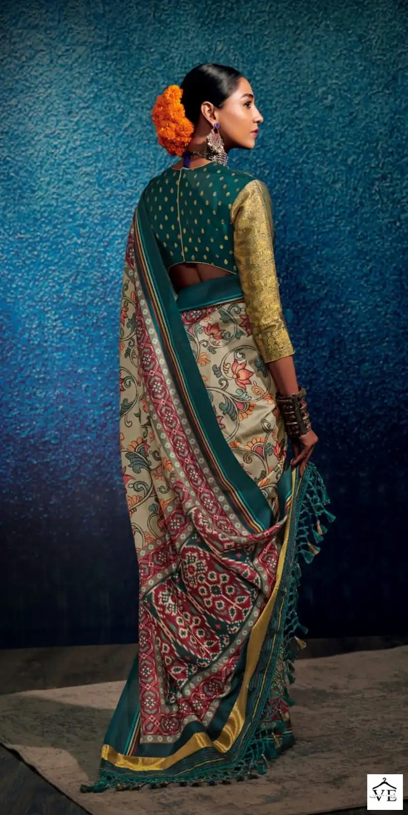 Kimora Kalam X Patola Tussar Silk Wholesale Sarees Catalog — Wholesale Sarees, MPA wholesale from Surat - Gallery Image 4
