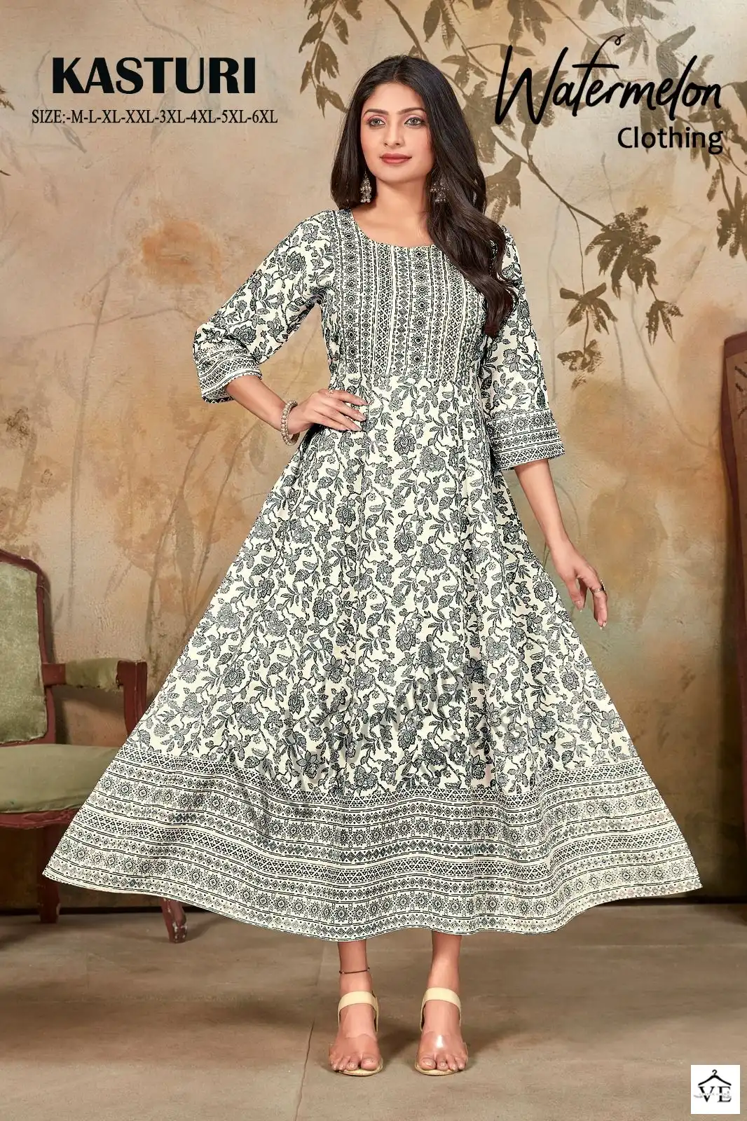 Vardan Ethnic Kasturi Heavy Rayon Wholesale Long Kurtis Catalog — Wholesale Kurtis, MPA wholesale from Surat - Gallery Image 3