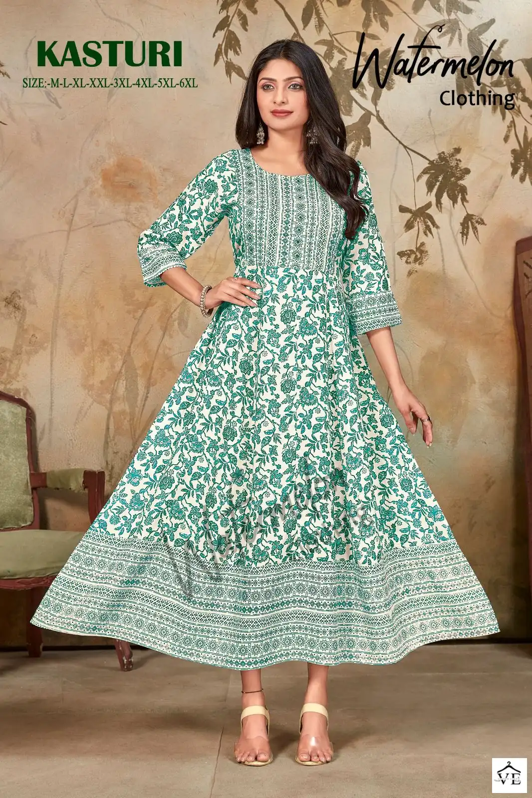 Vardan Ethnic Kasturi Heavy Rayon Wholesale Long Kurtis Catalog — Wholesale Kurtis, MPA wholesale from Surat - Gallery Image 6