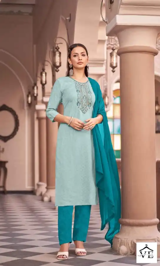 Kalaroop Kaveri Heavy Fancy Rayon Wholesale Readymade Salwar Suit Catalog — Wholesale Salwar Suits, MPA wholesale from Surat - Gallery Image 2
