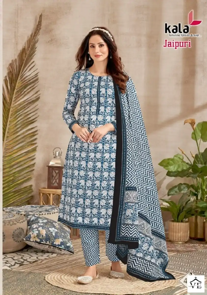 Kala Jaipuri Vol 2 Cotton Wholesale Salwar Suit Catalog — Wholesale Salwar Suits, MPA wholesale from Surat - Gallery Image 5