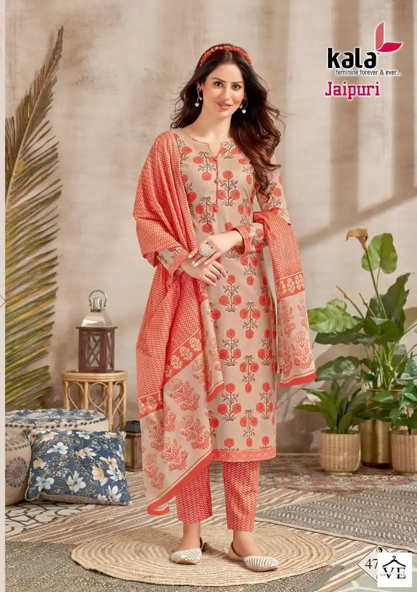 Kala Jaipuri Vol 2 Cotton Wholesale Salwar Suit Catalog — Wholesale Salwar Suits, MPA wholesale from Surat - Gallery Image 7