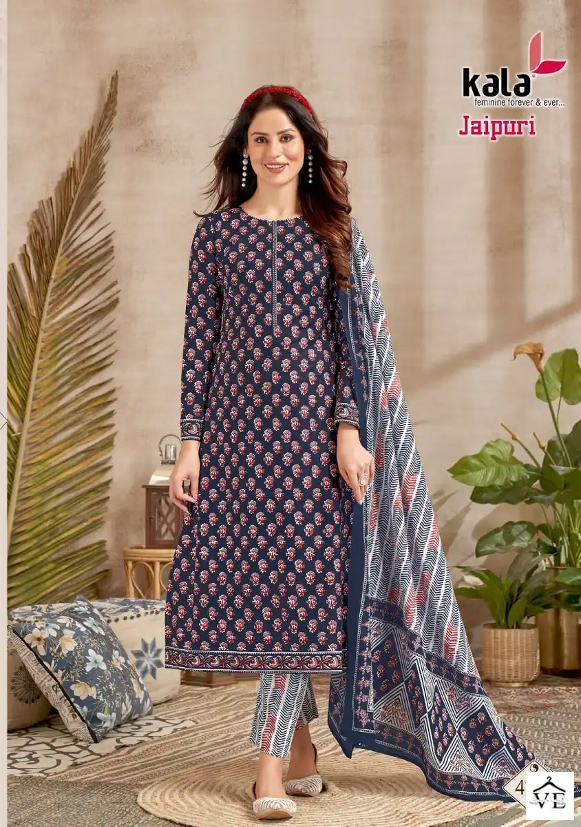 Kala Jaipuri Vol 2 Cotton Wholesale Salwar Suit Catalog — Wholesale Salwar Suits, MPA wholesale from Surat - Gallery Image 11