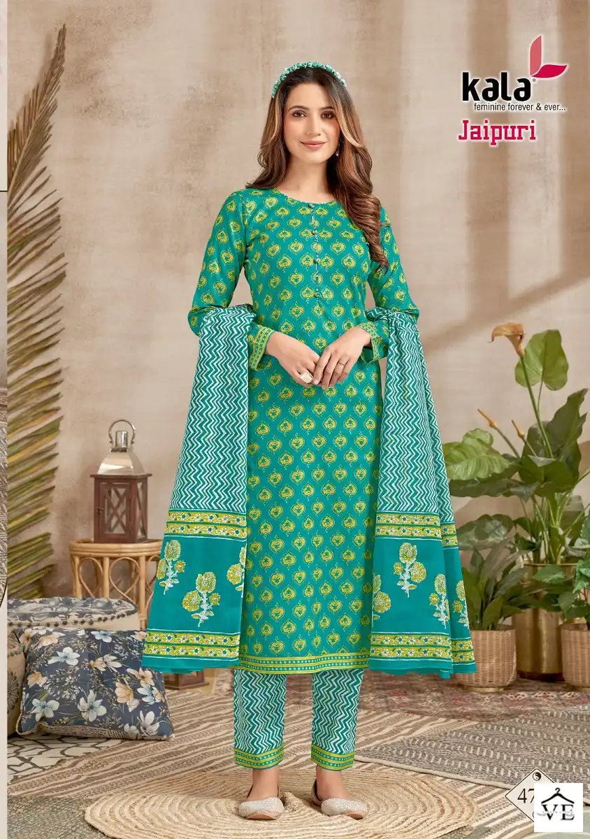 Kala Jaipuri Vol 2 Cotton Wholesale Salwar Suit Catalog — Wholesale Salwar Suits, MPA wholesale from Surat - Gallery Image 3