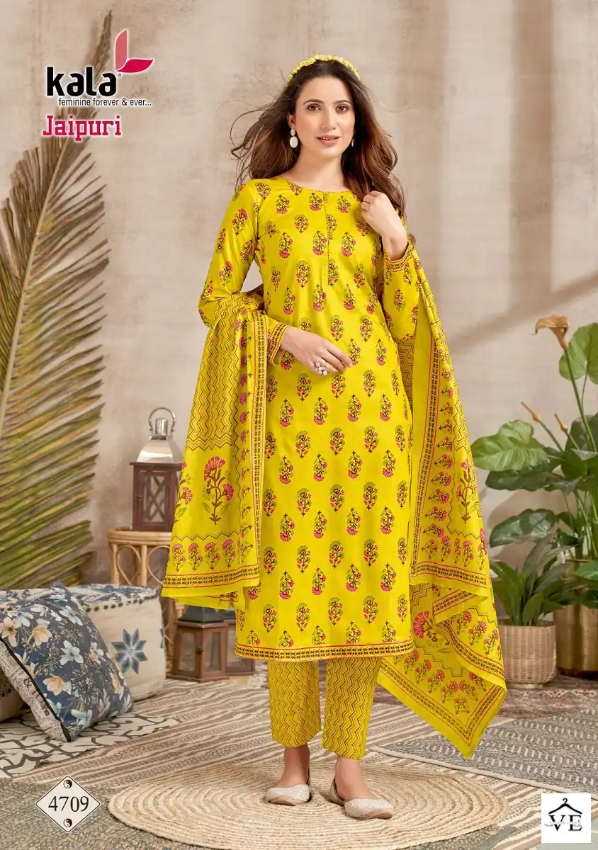 Kala Jaipuri Vol 2 Cotton Wholesale Salwar Suit Catalog — Wholesale Salwar Suits, MPA wholesale from Surat - Gallery Image 4
