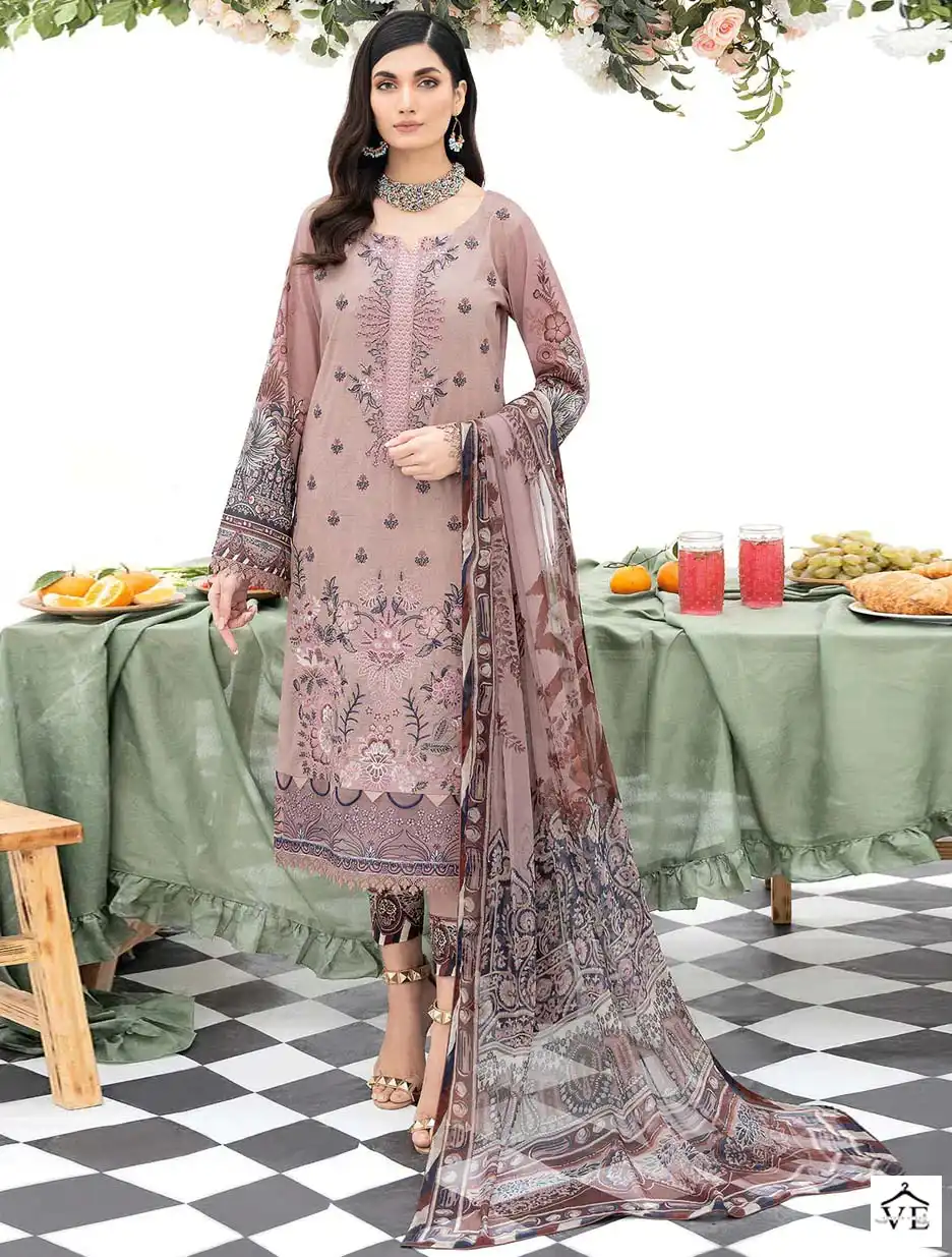 Al Karam Kesariya Vol 8 Cotton Wholesale Pakistani Salwar Suit Catalog — Wholesale Salwar Suits, Alkaram wholesale from Surat — view 1