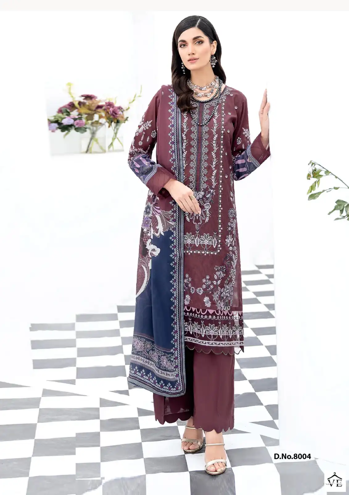 Al Karam Kesariya Vol 8 Cotton Wholesale Pakistani Salwar Suit Catalog — Wholesale Salwar Suits, Alkaram wholesale from Surat - Gallery Image 4