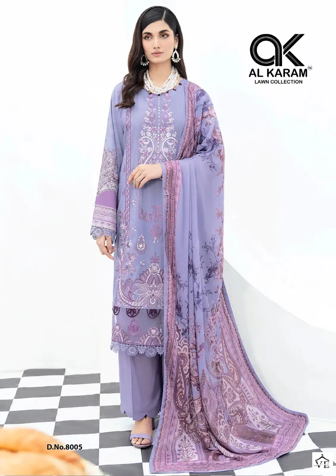 Al Karam Kesariya Vol 8 Cotton Wholesale Pakistani Salwar Suit Catalog — Wholesale Salwar Suits, Alkaram wholesale from Surat - Gallery Image 5