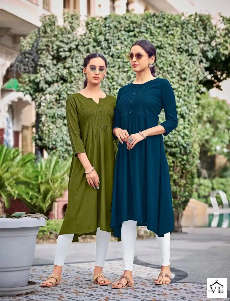 Vardan Ethnic Kiara Rayon Wholesale Kurtis Catalog — Wholesale Kurtis, MPA wholesale from Surat — view 2