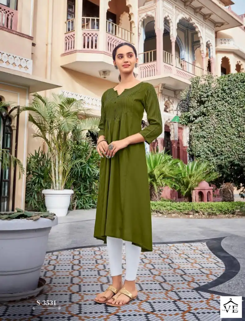 Vardan Ethnic Kiara Rayon Wholesale Kurtis Catalog — Wholesale Kurtis, MPA wholesale from Surat — view 3