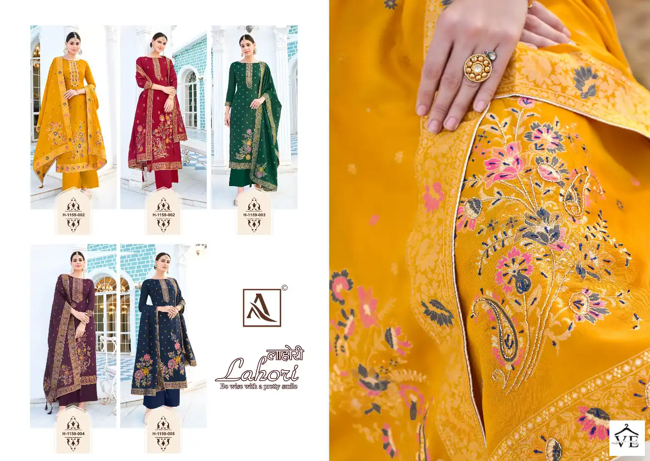Alok Suits Lahori Dola Jacquard Wholesale Designer Salwar Suit Catalog — Wholesale Salwar Suits, MPA wholesale from Surat — view 6