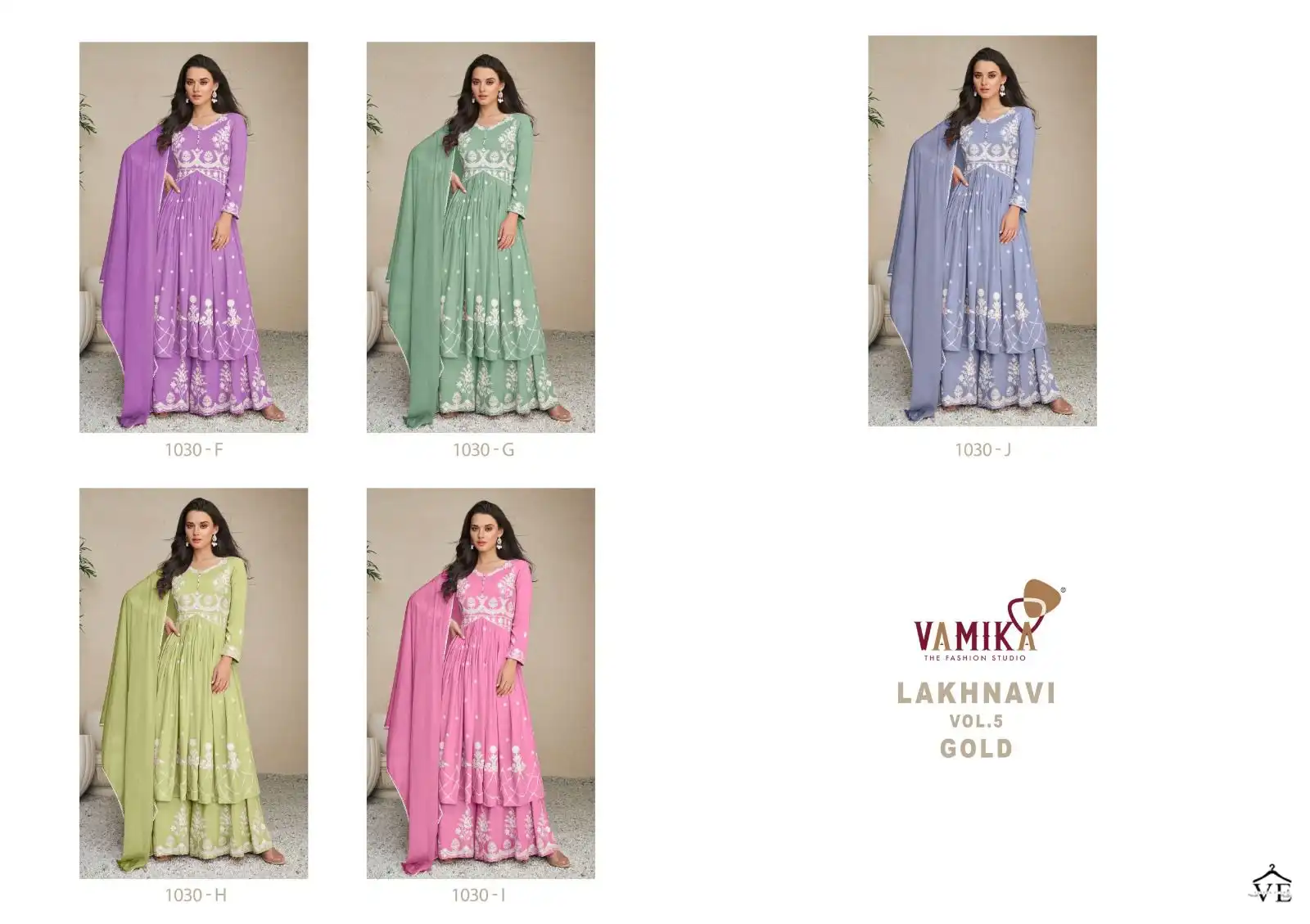 Vamika Lakhnavi Vol 5 Gold Rayon Wholesale Designer Readymade Salwar Suit Catalog — Wholesale Salwar Suits, MPA wholesale from Surat — view 5