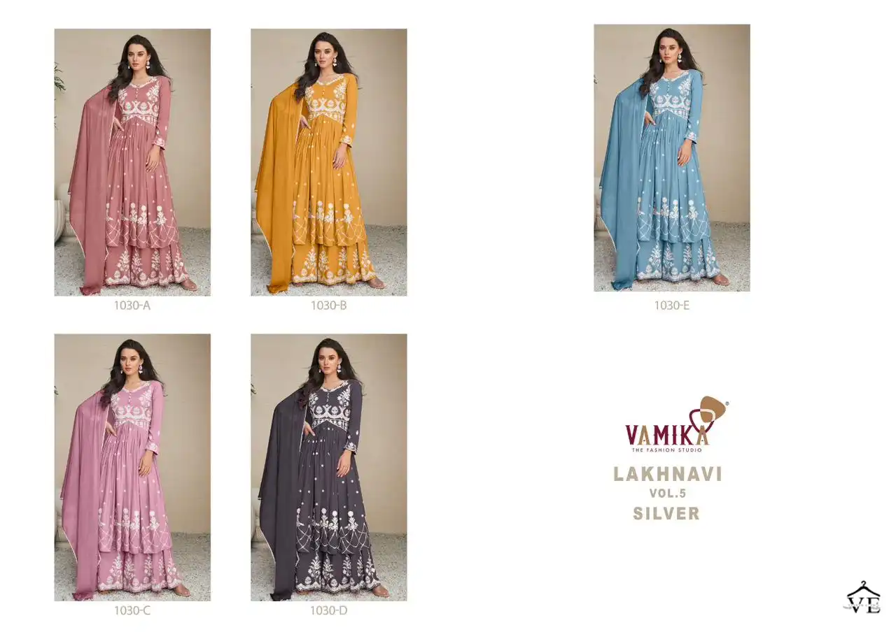 Vamika Lakhnavi Vol 5 Silver Heavy Rayon Wholesale Readymade Salwar Suit Catalog — Wholesale Salwar Suits, MPA wholesale from Surat — view 6