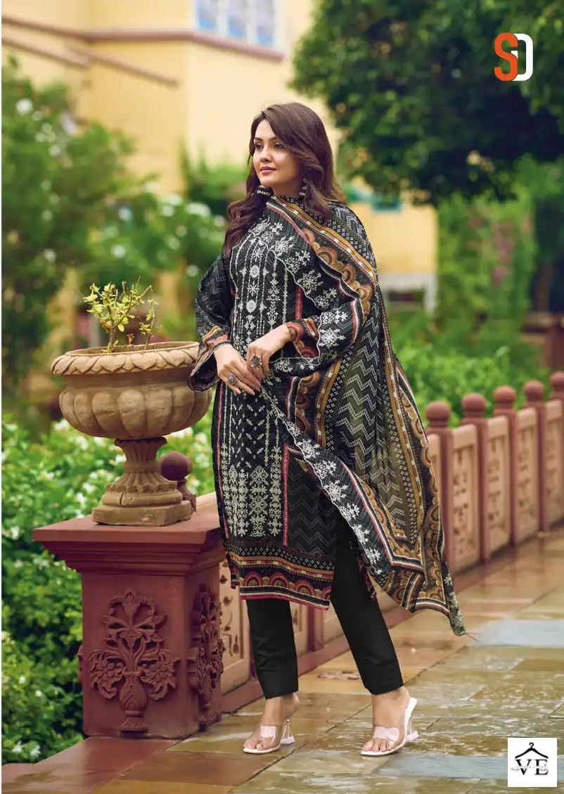 Sharaddha Bin Saeed Lawn Collection Vol 4 Lawn Cotton Wholesale Pakistani Salwar Suit Catalog — Wholesale Salwar Suits, MPA wholesale from Surat - Gallery Image 2