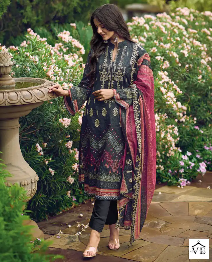 Sharaddha Bin Saeed Lawn Collection Vol 4 Lawn Cotton Wholesale Pakistani Salwar Suit Catalog — Wholesale Salwar Suits, MPA wholesale from Surat — view 1