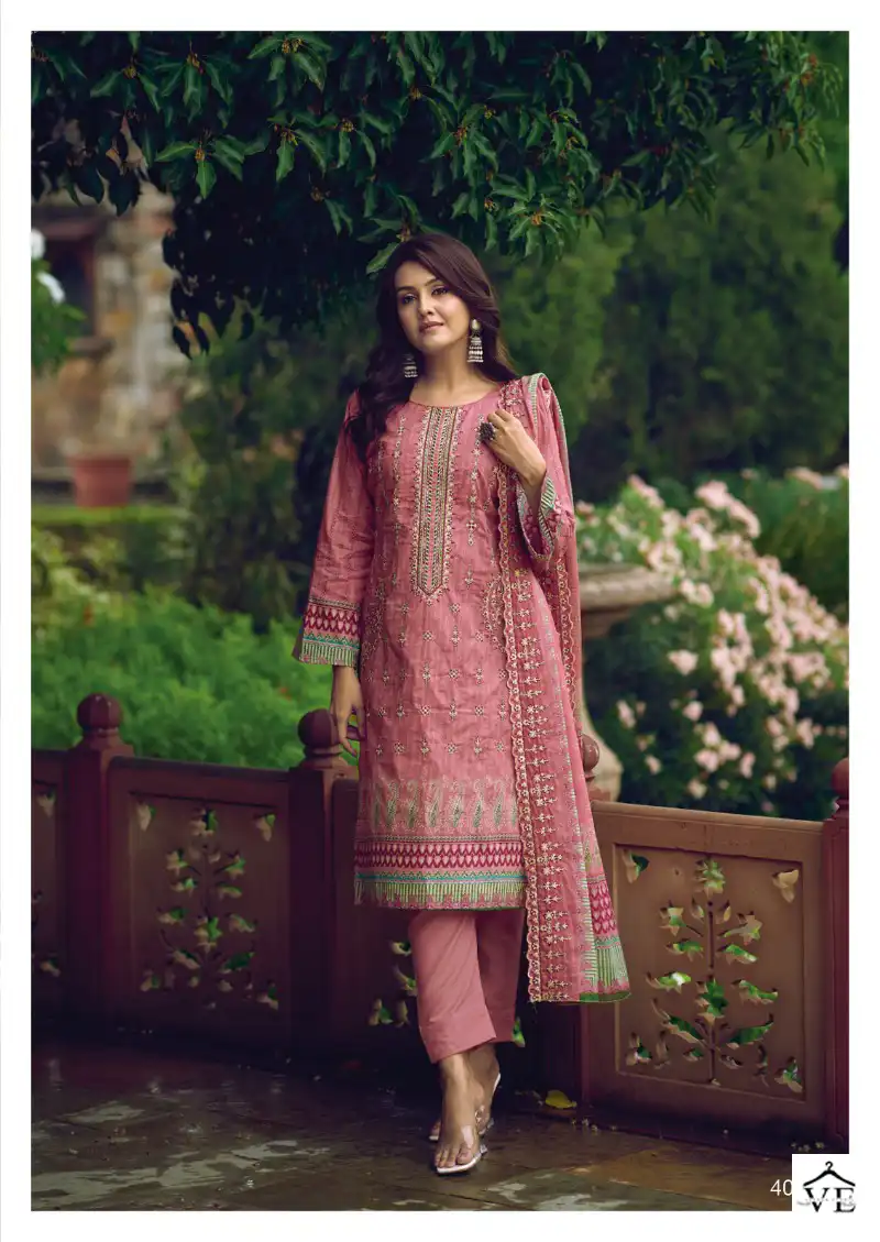 Sharaddha Bin Saeed Lawn Collection Vol 4 Lawn Cotton Wholesale Pakistani Salwar Suit Catalog — Wholesale Salwar Suits, MPA wholesale from Surat - Gallery Image 3