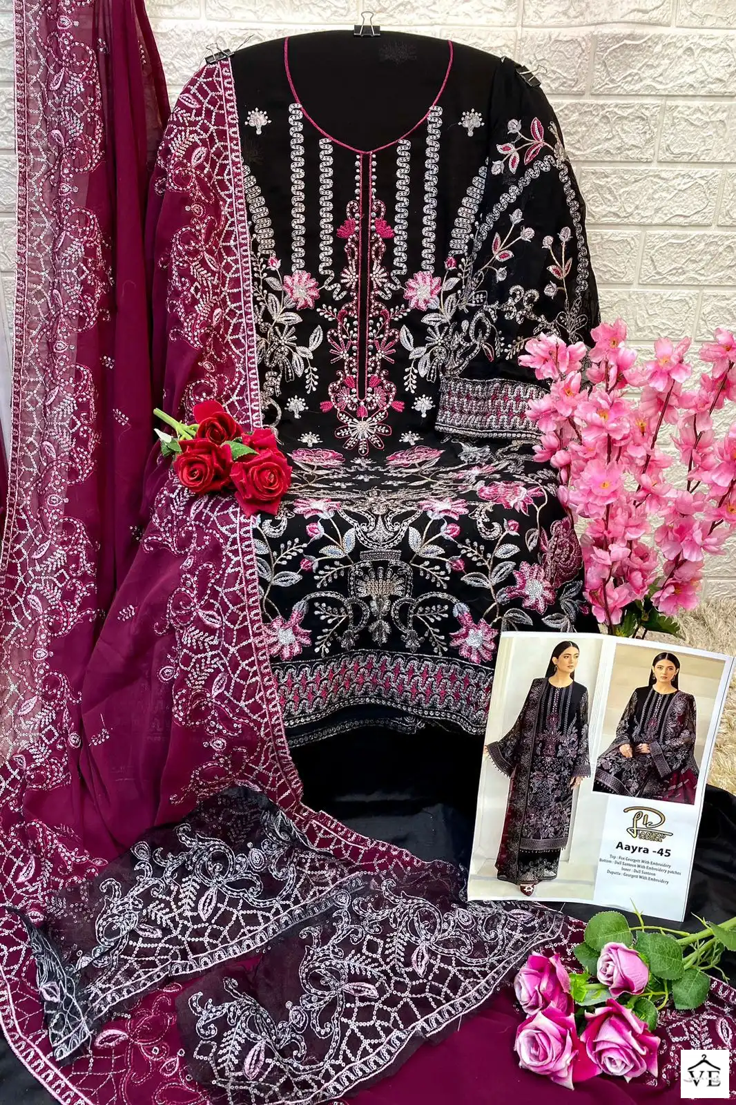Laaibah LD Aayra 45 Faux Georgette Wholesale Pakistani Salwar Suit Catalog — Wholesale Salwar Suits, MPA wholesale from Surat — view 2