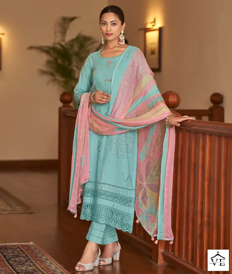 Jay Vijay Lenora 3081 Pure Linen Wholesale Salwar Syut Catalog — Wholesale Salwar Suits, MPA wholesale from Surat — view 1