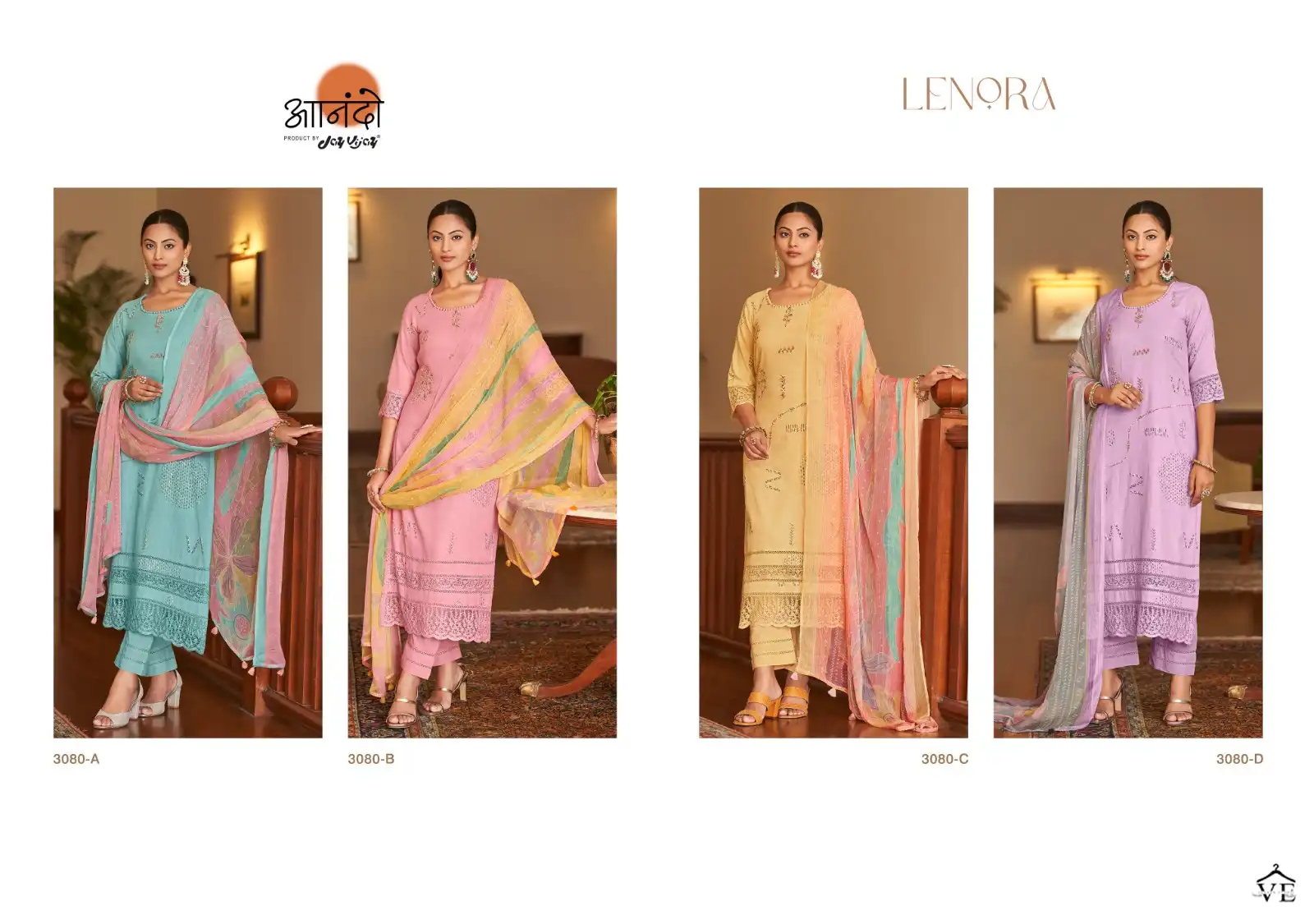 Jay Vijay Lenora 3081 Pure Linen Wholesale Salwar Syut Catalog — Wholesale Salwar Suits, MPA wholesale from Surat - Gallery Image 9