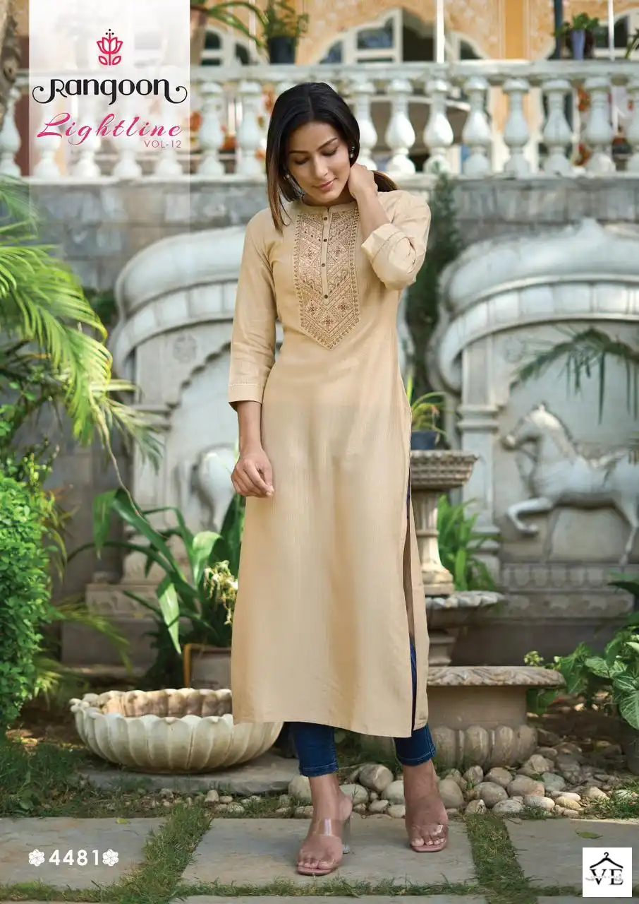 Rangoon Light Line Vol 12 Fancy Lining Silk Wholesale Kurtis Catalog — Wholesale Kurtis, MPA wholesale from Surat - Gallery Image 6