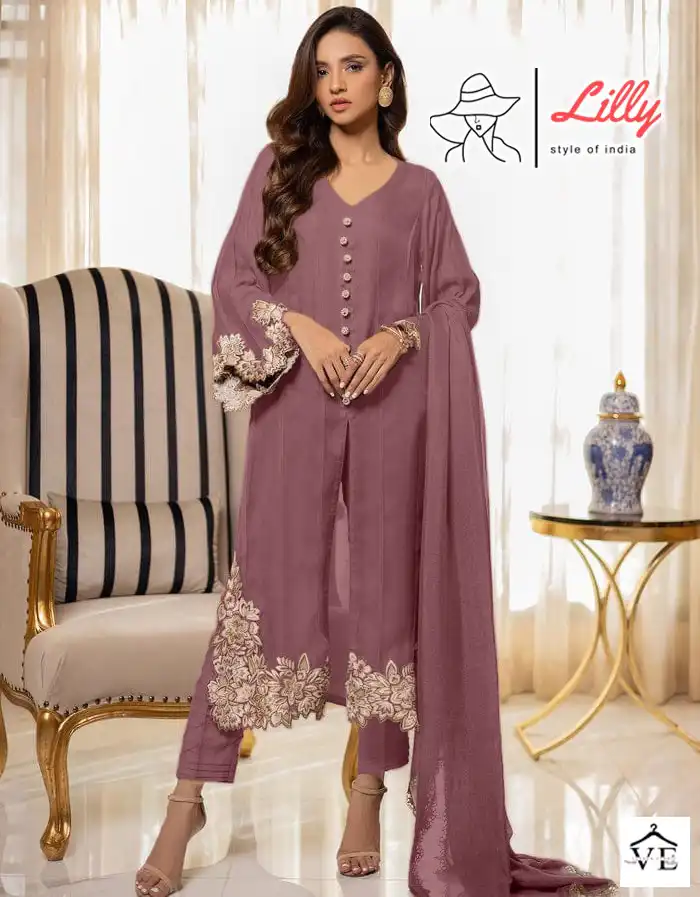 Lilly Style Of India Georgette Wholesale Pakistani Readymade Salwar Suit Catalog — Wholesale Salwar Suits, MPA wholesale from Surat — view 1