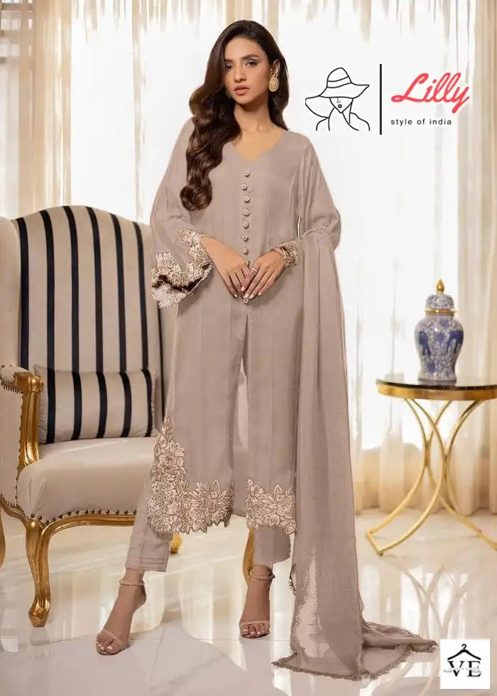 Lilly Style Of India Georgette Wholesale Pakistani Readymade Salwar Suit Catalog — Wholesale Salwar Suits, MPA wholesale from Surat - Gallery Image 4