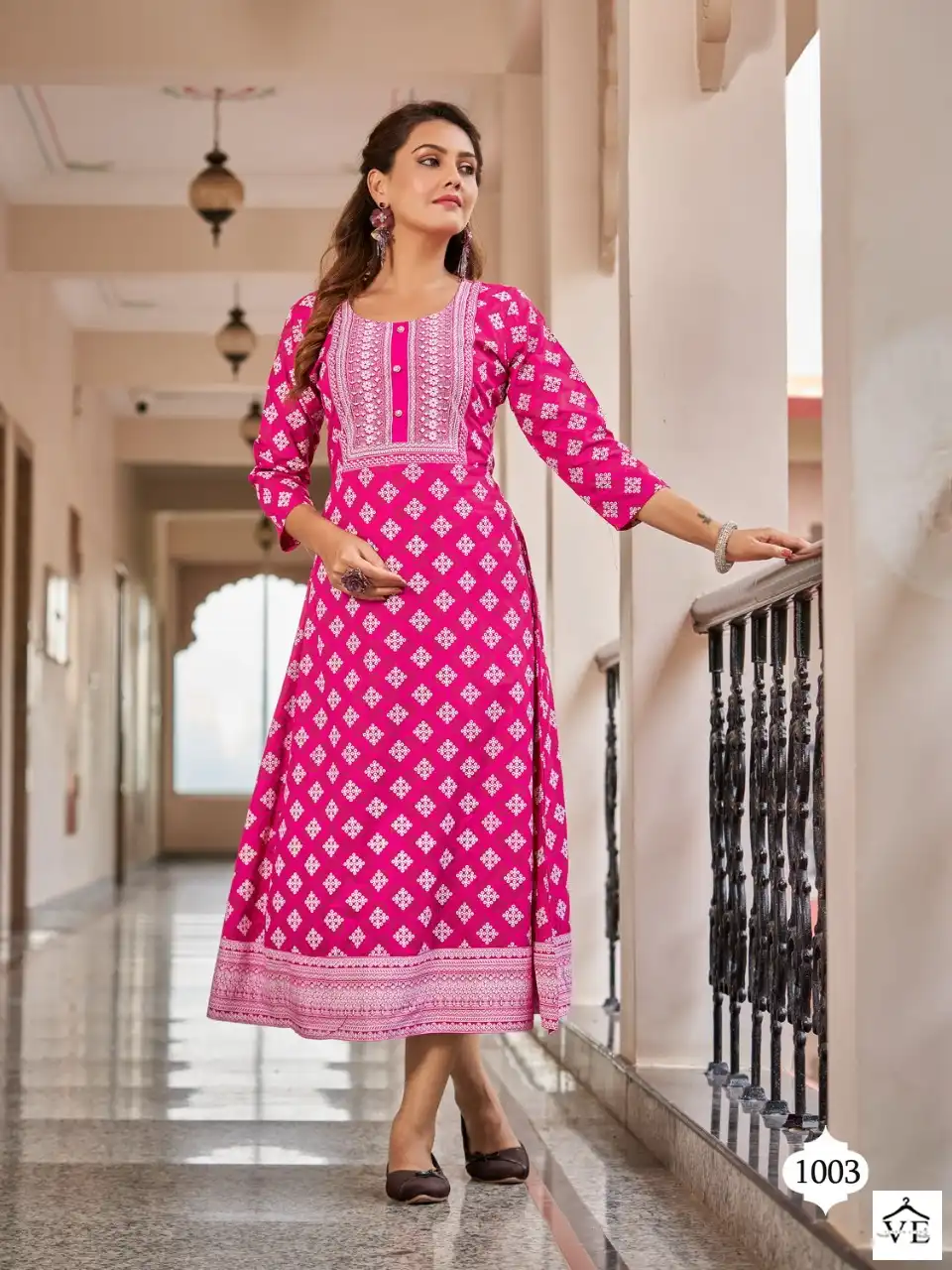 Vardan Ethnic Lilly V1 Pure 14 Kg Rayon Wholesale Long Kurtis Catalog — Wholesale Kurtis, MPA wholesale from Surat - Gallery Image 4