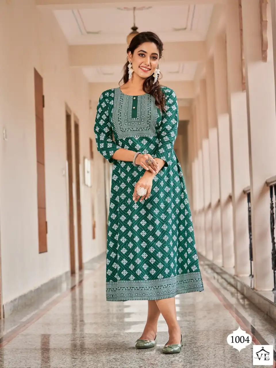 Vardan Ethnic Lilly V1 Pure 14 Kg Rayon Wholesale Long Kurtis Catalog — Wholesale Kurtis, MPA wholesale from Surat - Gallery Image 5