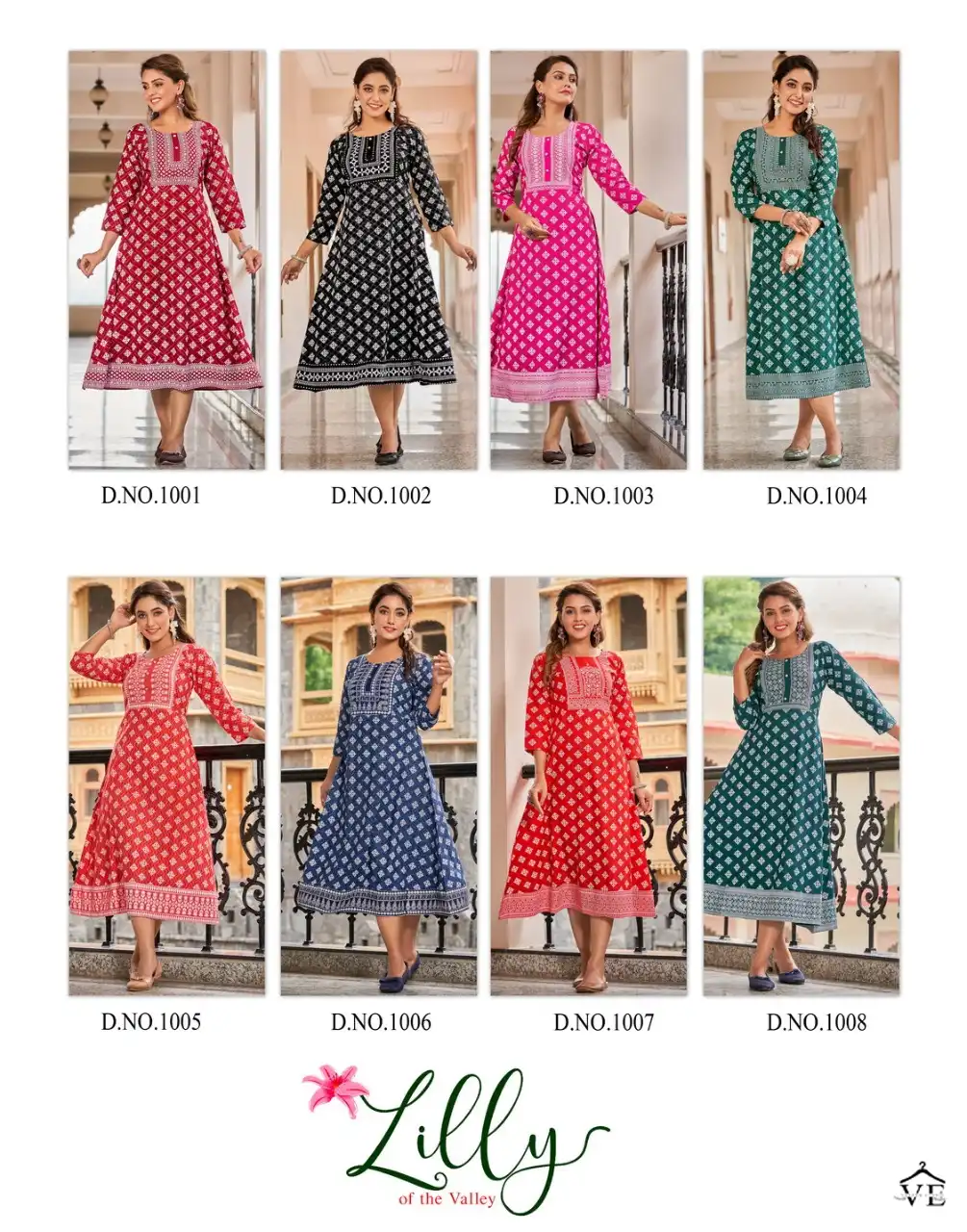 Vardan Ethnic Lilly V1 Pure 14 Kg Rayon Wholesale Long Kurtis Catalog — Wholesale Kurtis, MPA wholesale from Surat — view 9