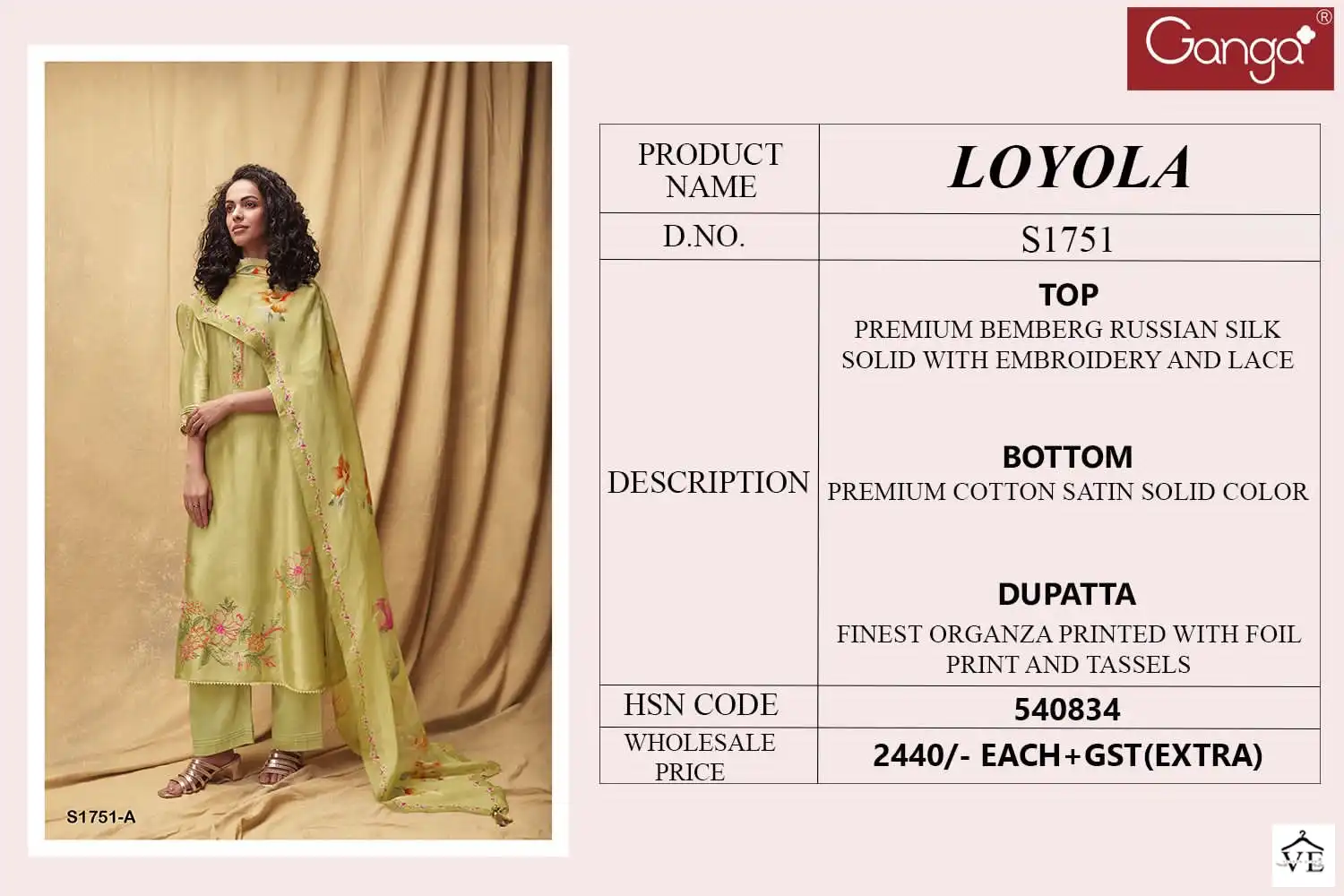 Ganga Loyola 1751 Premium Bemberg Russian Silk Wholesale Designer Salwar Suit Catalog — Wholesale Salwar Suits, Ganga wholesale from Surat - Gallery Image 3