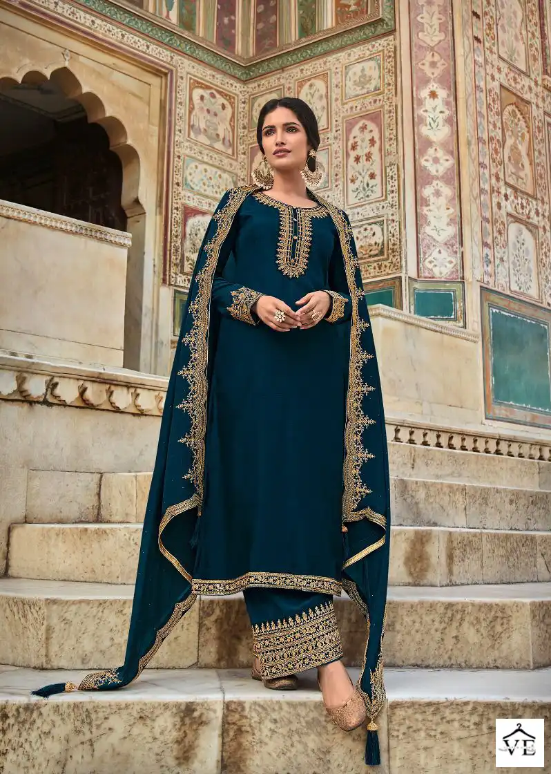 Lt Nitya Vol 186 Dola Silk Wholesale Designer Salwar Suit Catalog — Wholesale Salwar Suits, MPA wholesale from Surat — view 4