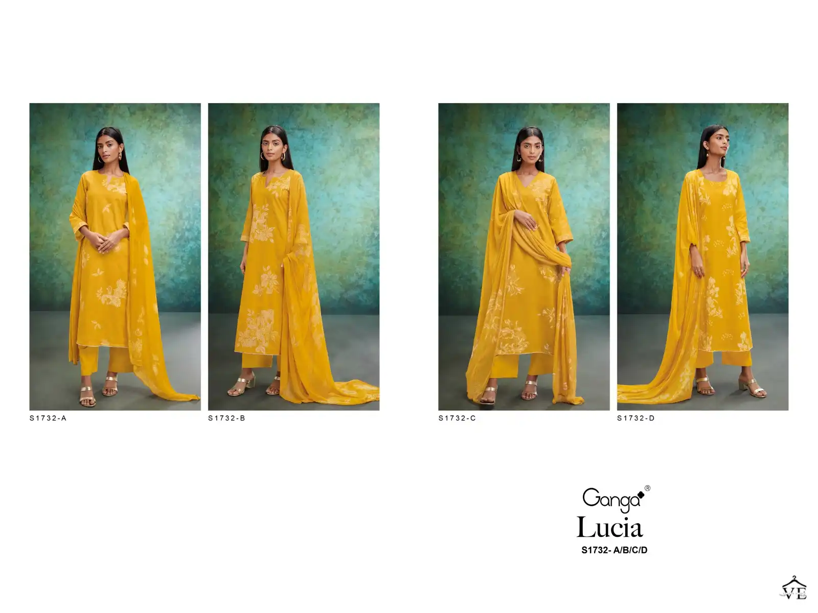 Ganga Lucia 1732 Cotton Wholesale Designer Salwar Suit Catalog — Wholesale Salwar Suits, Ganga wholesale from Surat — view 6