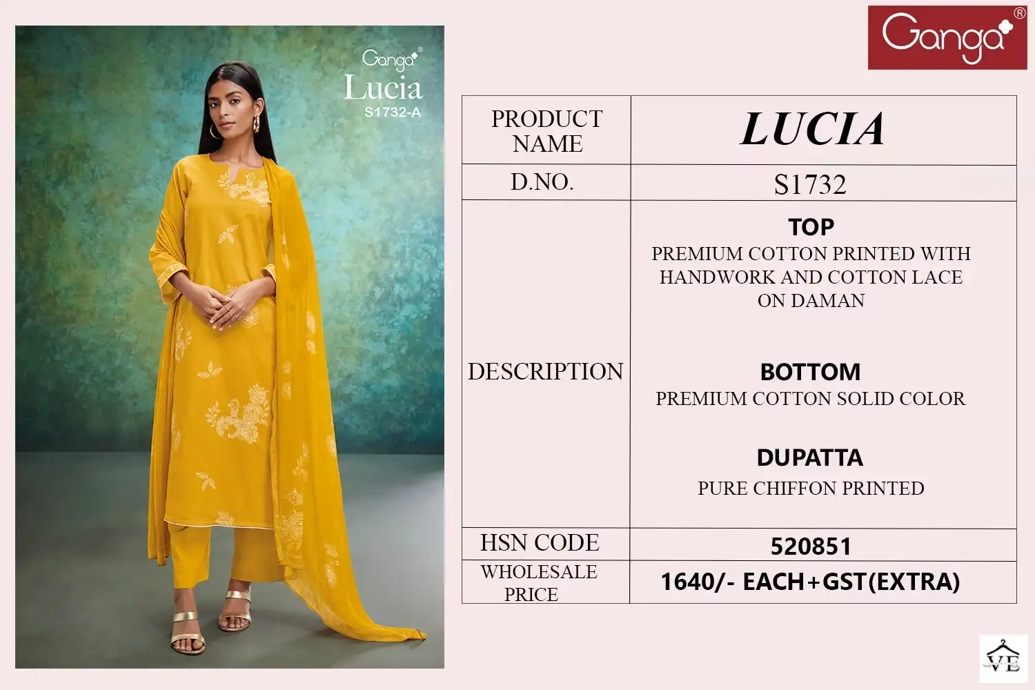 Ganga Lucia 1732 Cotton Wholesale Designer Salwar Suit Catalog — Wholesale Salwar Suits, Ganga wholesale from Surat - Gallery Image 5