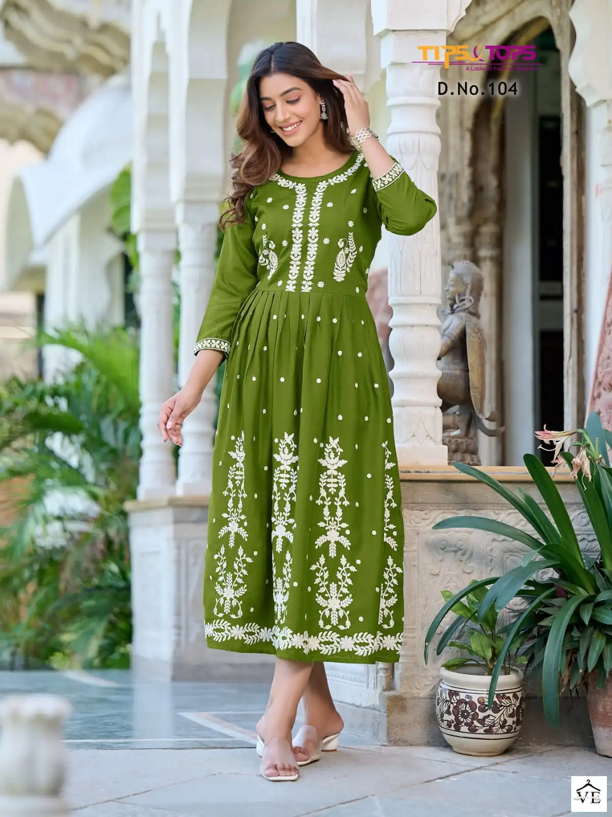 Tips & Tops Lakhnavi Rayon Slub 14Kg Wholesale Long Kurtis Catalog — Wholesale Kurtis, MPA wholesale from Surat - Gallery Image 2