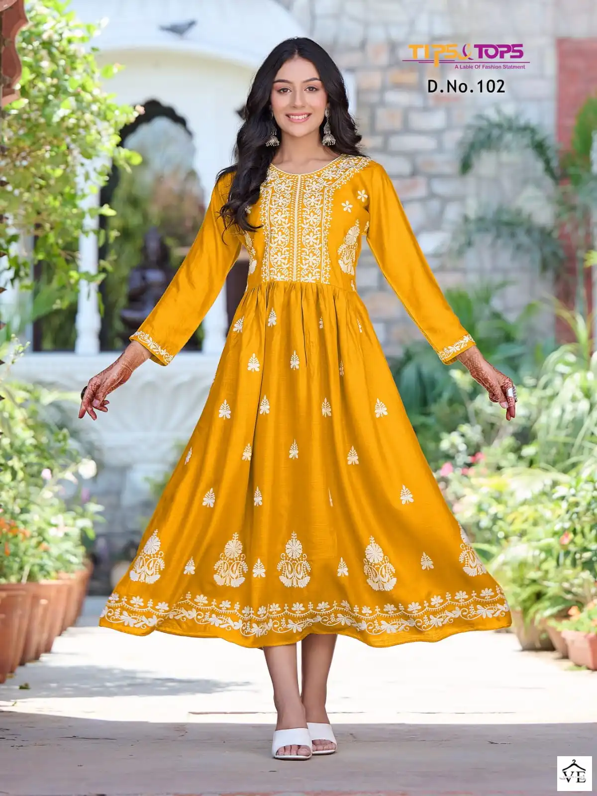 Tips & Tops Lakhnavi Rayon Slub 14Kg Wholesale Long Kurtis Catalog — Wholesale Kurtis, MPA wholesale from Surat - Gallery Image 3